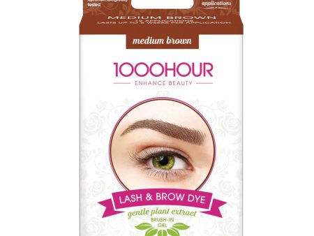 1000 Hour Plant Extract Lash & Brow Dye Brush-in Gel - Medium Brown For Discount