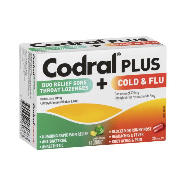 Codral Plus Duo Relief Sore Throat Lozenges + Cold & Flu Cheap