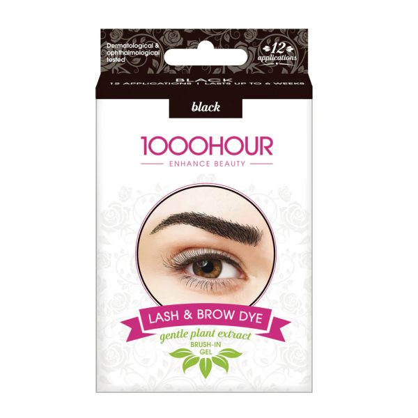 1000 Hour Plant Extract Lash & Brow Dye Brush-in Gel - Black Online Hot Sale